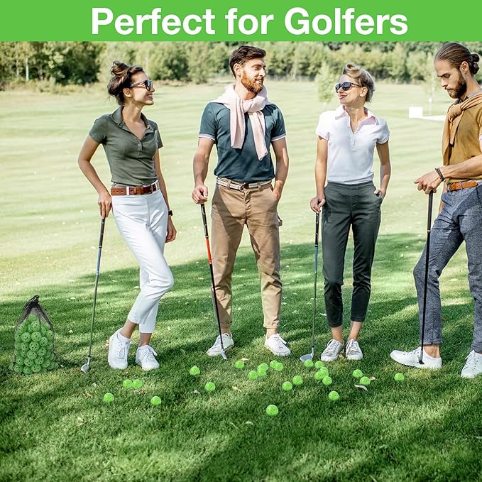 80 Pack Practice Golf Balls Limited Flight 42 mm Golf Training Airflow Hollow Plastic Ball for Women Men Indoor Outdoor Driving Range Swing Practice Home