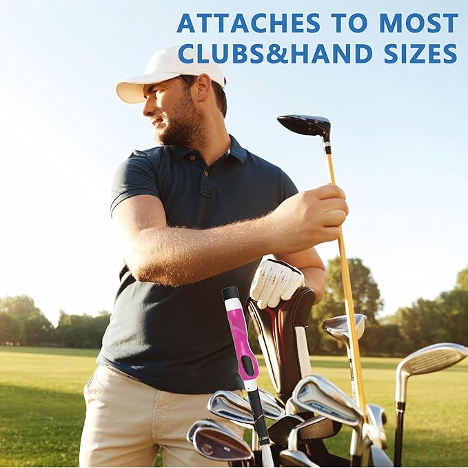 Golf Grip Trainer,Golf Club Grip Trainer Right Hand,Golf Grip Swing Training Aid for Golfer Proper Hand Position,Attaches to Most Golf Handles