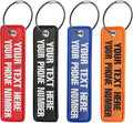 Personalized Luggage Tags, Customize Your Text, Double-Sided Embroidery, Key Tag Travel Luggage Labels for Suitcases Backpacks Handbag