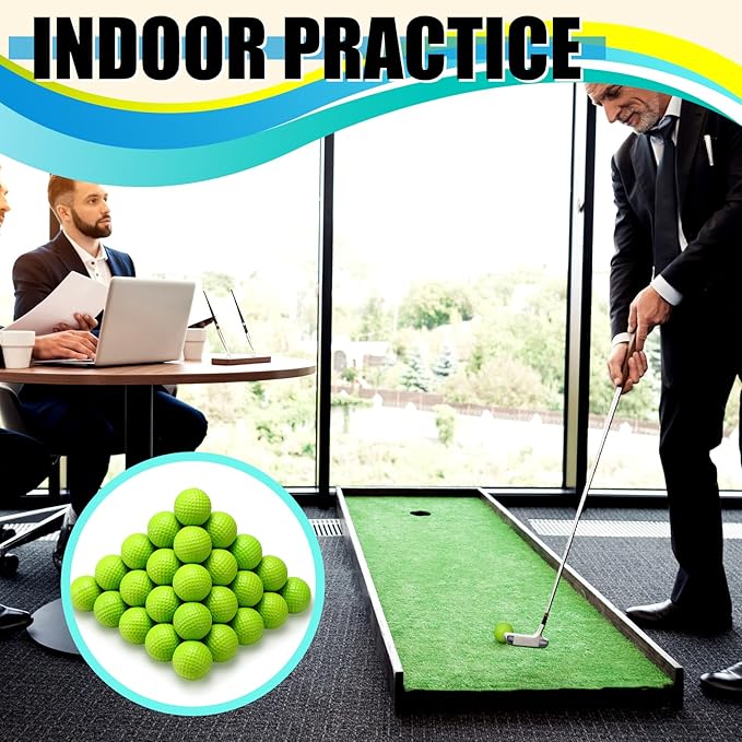 200 Pcs Foam Golf Practice Balls Bulk Realistic Feel Limited Flight Training Balls Soft for Outdoor Swing Indoor Backyard Training