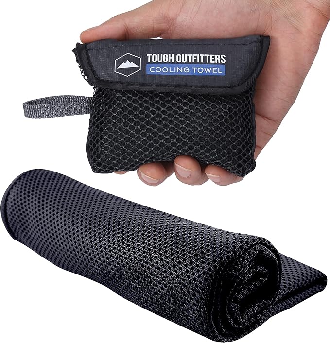 Tough Outdoors Cooling Towel - Cooling Towels for Neck & Face - Ice Wrap & Sweat Rag for Camping Gym Yoga & Sports - Workout Towel for Gym Sweat - Cool Towels for Extreme Heat