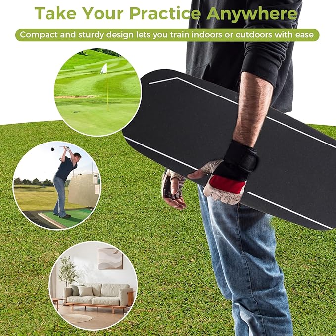 Janedream Golf Pressure Balance Board, Weight Shift Swing Trainer for Indoor & Outdoor Practice, Golf Training Aid to Improve Swing Tempo, Power, and Consistency