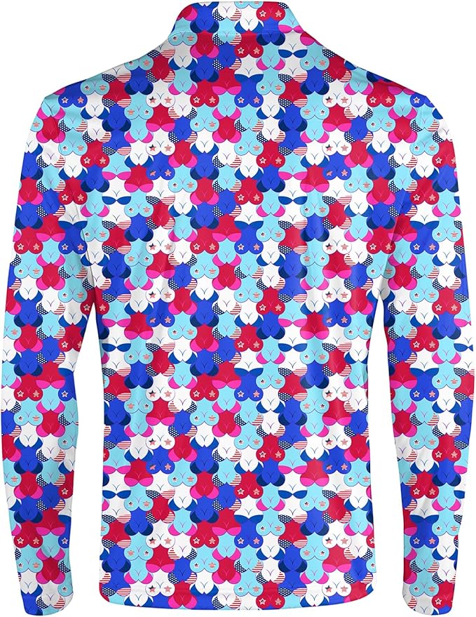 Men's Long Sleeve Golf Shirt Quick Dry 3 Button Work Fishing Outdoor Casual Collar Shirt