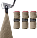 4Monster Golf Towels 3-Pack with Detachable Magnet and Portable Pouch, Quick-Dry Microfiber Golf Towel Set for Golf Bags,Custom Towel Gifts for Men or Women (3, Toasted Almond)