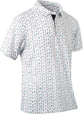 Mens Golf Shirts Quick Dry Moisture Wicking Casual Short Sleeve Performance Athletic Print Collared Stylish Men Polo Shirt