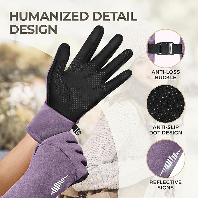 SIMARI Winter Gloves for Women, TouchScreen Water-Resistant Warm Thermal Gloves for Cold Weather, Running Hiking Driving