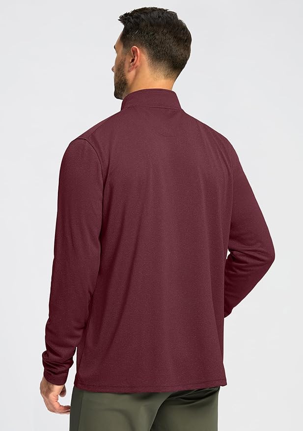 Obla Golf Quarter Zip Pullover for Men Mock Neck Sweatshirt Lightweight Sun Protection Men's Long Sleeve Golf Shirt