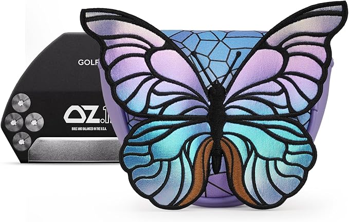 Funny Golf Head Covers, Putter Cover for OZ1 MEZZ 1 MEZZ1 MAX Putters, Center Shaft Mallet Putter Cover with Magnetic Closure, Three-Dimensional Butterfly Design and PU Leather Material