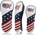 Golf Headcovers for Drivers and Woods – Set of 3 (S/M/L), Leather Club Covers with Magnetic Number Tags, Floral Design, Scratch-Resistant, Fits Most Golf Clubs
