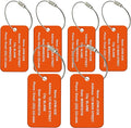 High Visibility Multi Pack Customized Tavel ID Tag - Luggage Tag - Golf Bag ID - Personalized ID Travel Tag - Imprinted Luggage Tag - Luggage, Bikes, Sport Equipment and More. (6)