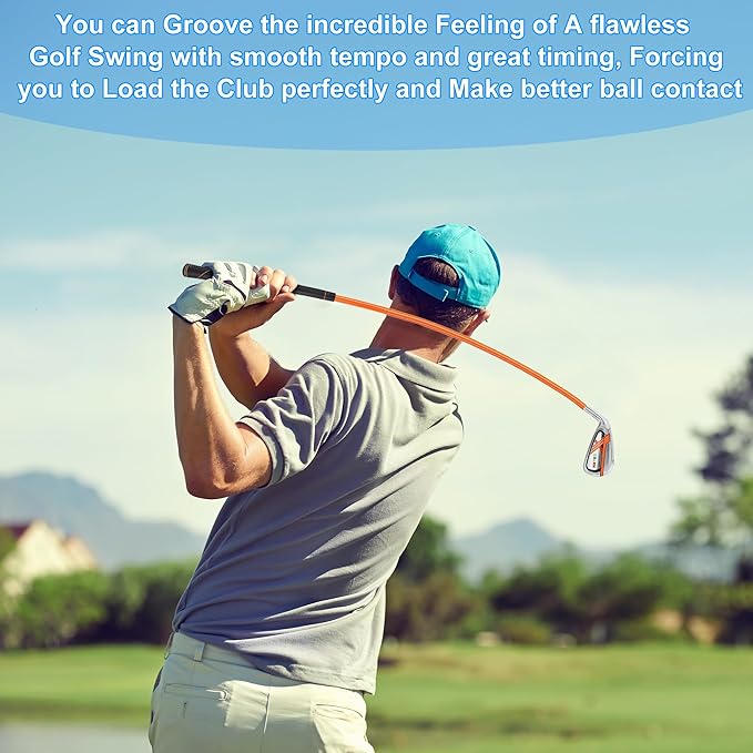 7 Iron Golf Swing Trainer Aid - Golf Training Aid Warm-Up Stick for Grip, Strength, Tempo, Flexibility Training with Real Hitting Golf Accessories for Men