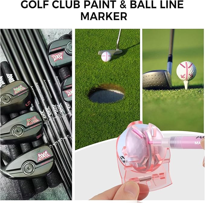 Pink Golf Accessories for Women, Acrylic Paint Ink 16 Pcs Golf Essentials Kit - Golf Club Brush & Golf Towel, Tee & Ball Holder for Bag, Divot Tool & Ball Maker, Golf Club Cleaning Kit - Golf Gifts