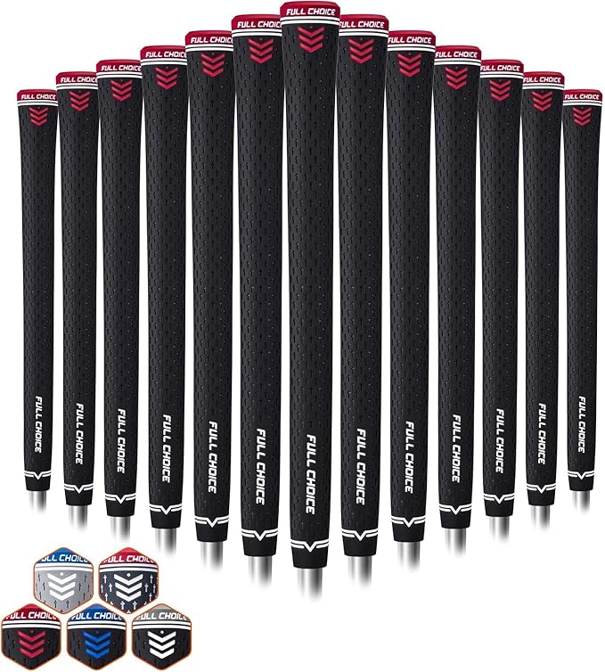 Rubber Golf Grips 13 Pack, Concise Fashion Design, Non-slip, Choose from 13 Grips Set or 13 Grips with Regripping Kit, Standard/Mid/Jumbo Size, 5 Colors Available, RG02 Golf Club Grips