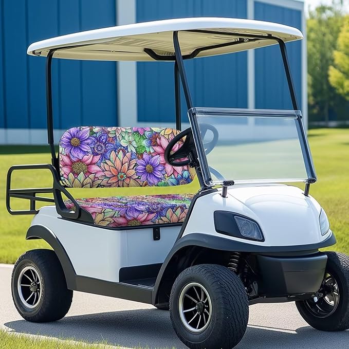 Fashion Print Golf Cart Seat Covers 2 Passenger Golf Cart Backrest Cover Golf Cart Seat Towel Gift for Friends