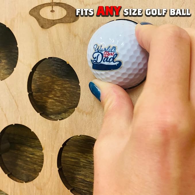 Torched Golf Ball Display Holder Collector’s Case Holds 76 Golf Balls Wall Mount Decor