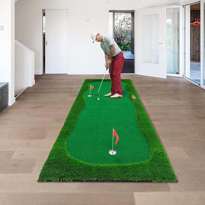 Golf Putting Green, Large Professional Golfing Training Mat, Practice Putting Green Mat for Indoor Outdoor