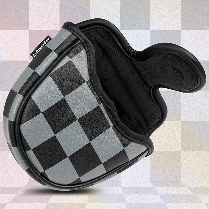 Craftsman Golf Make Birdie Everyday Black and Gray Checkers Golf Club Headcover for Woods and Driver Hybrids Irons Protector Putter Covers