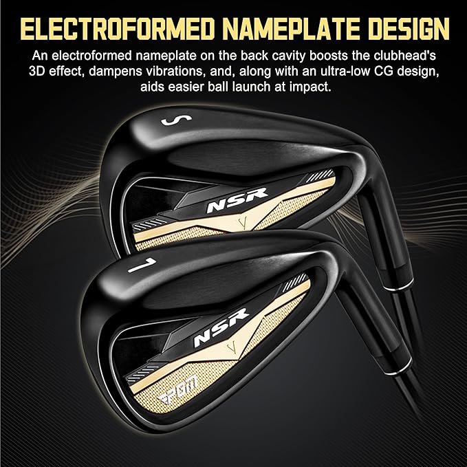 PGM NSR V Men’s Golf Iron Set,(5, 6, 7, 8, 9, PW, SW) Forged Irons,with Graphite Shafts for Right-Handed Golfers