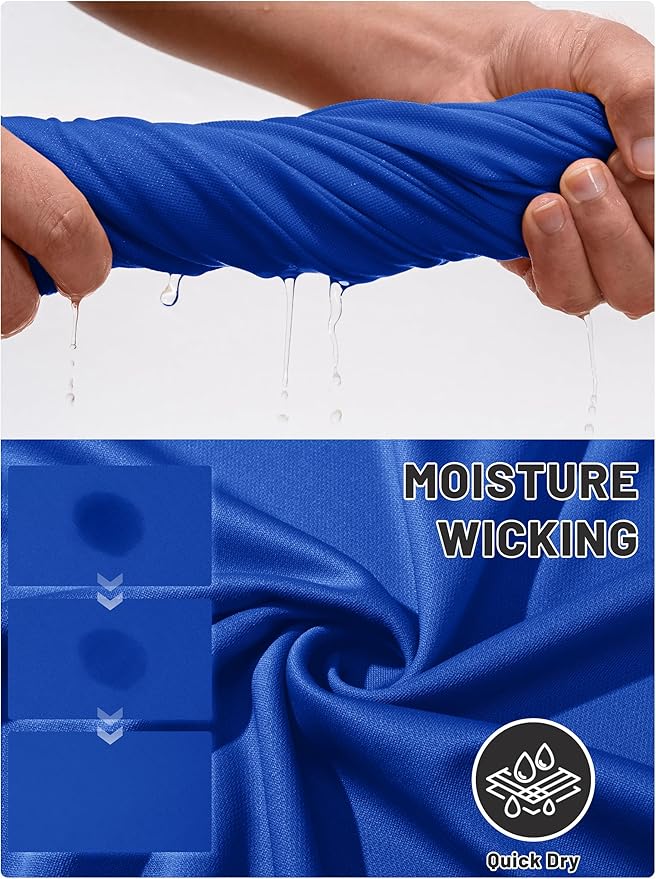 TACVASEN Mens Polo Shirts Short Sleeve Dry Fit Performance Breathable Golf Shirt with Collar Tennis Casual Business Work