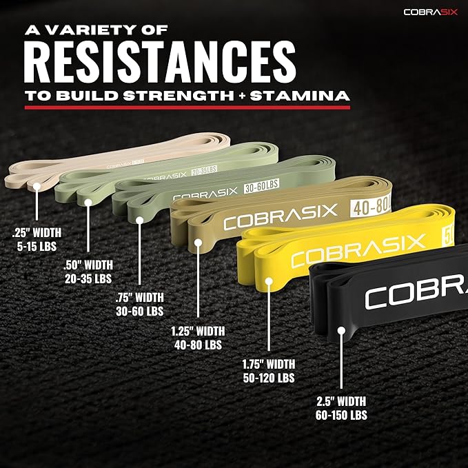 Resistance Bands | Long Resistance Bands for Working Out | Pull-Up Bands for Strength Training, Physical Therapy, Stretching, WOD | Exercise Bands for Home Gym | Workout Bands | Men and Women