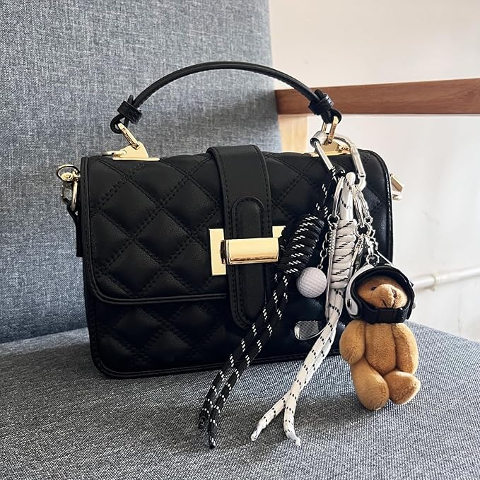 Unique Keychain Designer Rope Bag Charms for Handbag - Cute Teddy Bear Purse Charm - Leather Dachshund Accessory