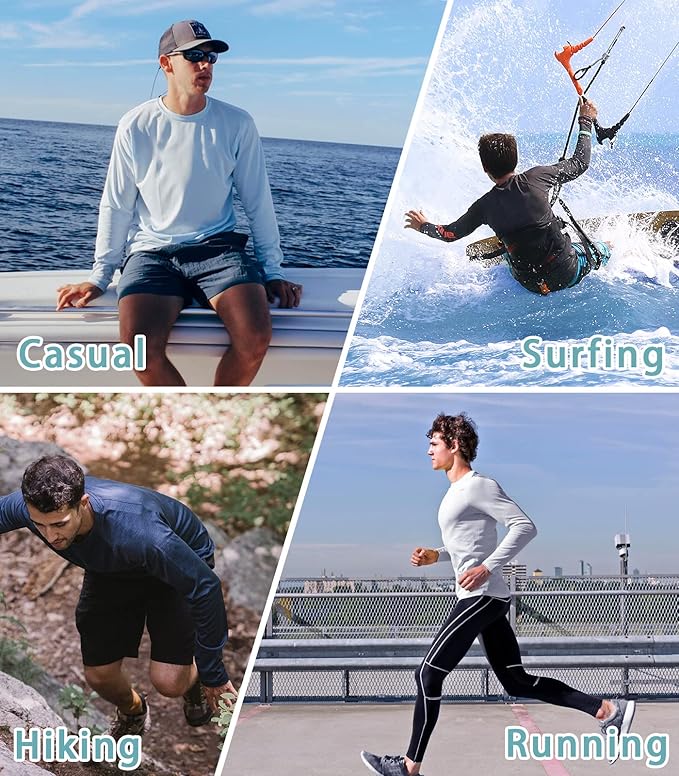 NORTHYARD Men's UPF 50+ Hoodie Shirts Long Sleeve Sun Protection Fishing Swim Beach UV SPF Rash Guard Quick Dry Lightweight