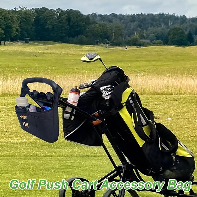 Golf Push Cart Organizer - Accessory Bag with Multiple Pockets