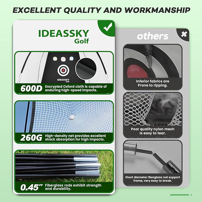 Golf Net with Practice Mat,Golf Hitting Aid Nets 10x7FT for Backyard Driving Chipping Training Swing with Target Mat Balls for Outdoor Indoor,Gifts for Men Dad and Golfer