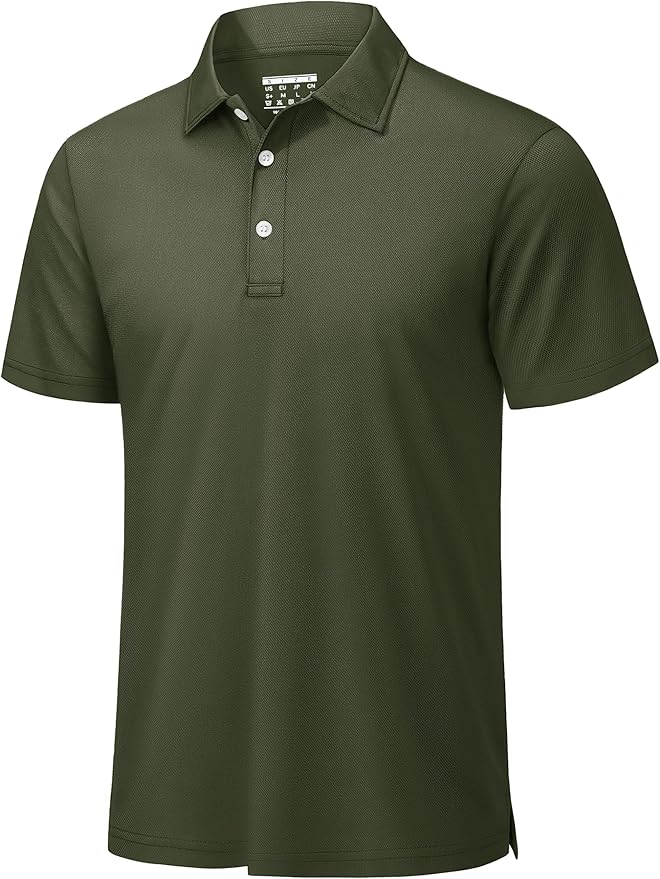 TACVASEN Mens Golf Shirt Dry Fit Mens Polo Shirts Short Sleeve Performance Golf Polos for Men with Collar Work Shirts