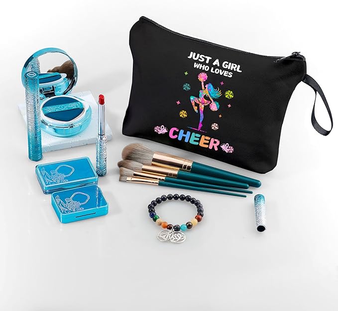Cheerleader Gifts,Cheerleading Gifts for Girls,Cheer Bags for Cheerleaders,Woman Gifts for Birthday,Gifts for Teen Girls,Cheer Makeup Bag,Makeup Bags for Women,Gifts for Friends Female,Cheer Stuff