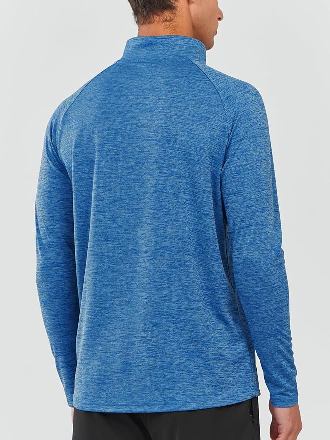NORTHYARD Quarter Zip Pullover Men Running Shirt Long Sleeve Moisture Wicking Quick Dry Athletic Workout Shirts