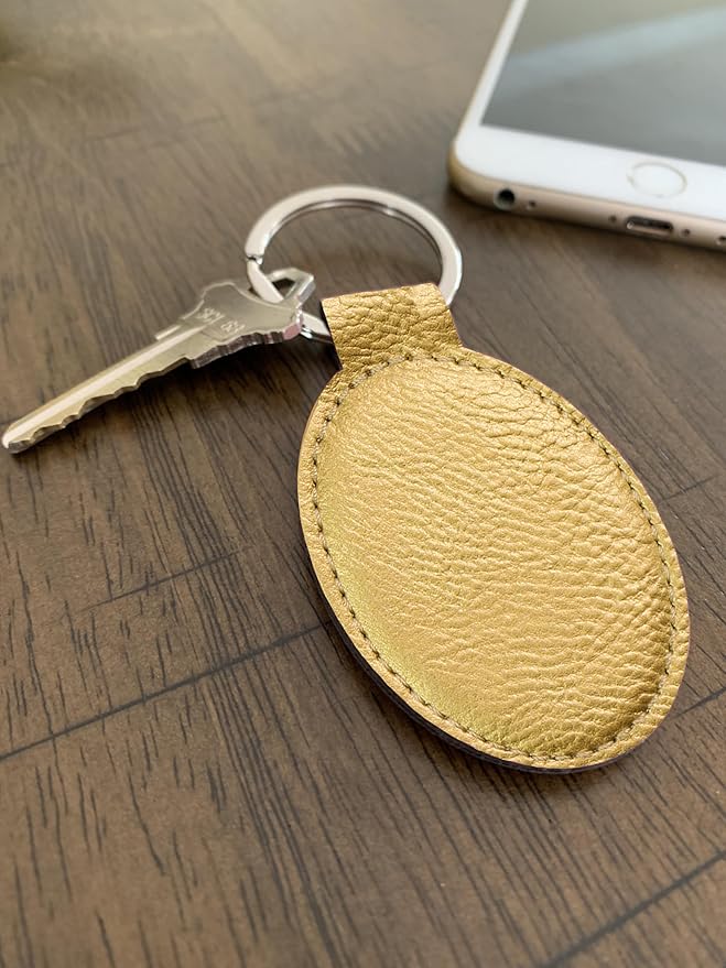 LaserGram Oval Keychain, Disc Golf, Personalized Engraving Included