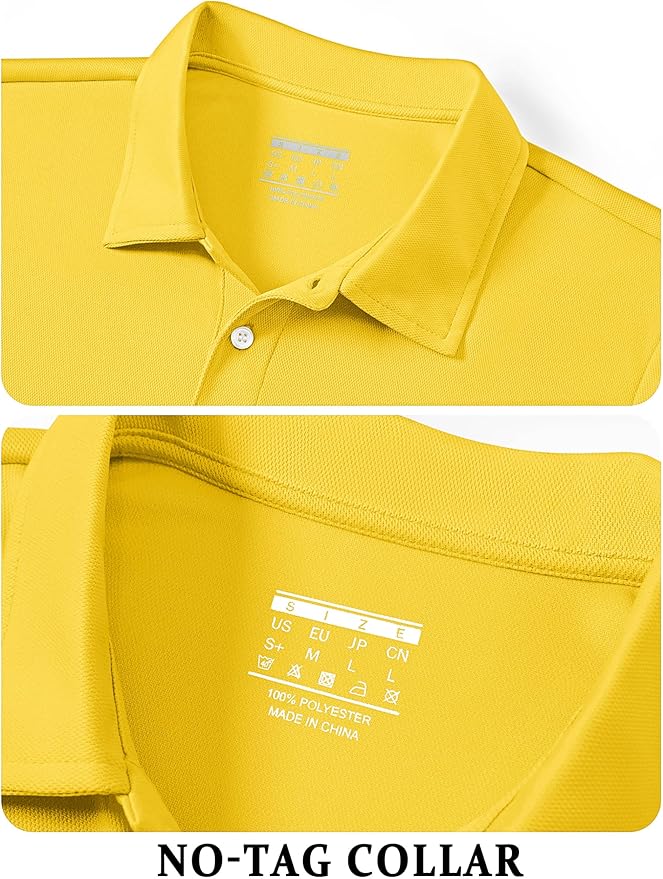 TACVASEN Mens Golf Shirt Dry Fit Mens Polo Shirts Short Sleeve Performance Golf Polos for Men with Collar Work Shirts