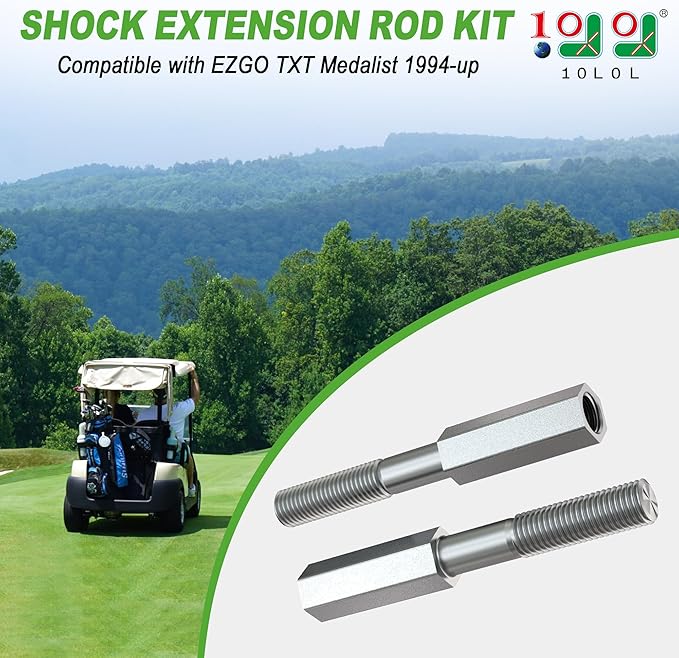 Shock Extension Rod Kit for EZGO TXT Club Car with Lifts Kit or Other Modifications to Raise The Body, OEM 70928-G01, 76418-G01, 70630-G01