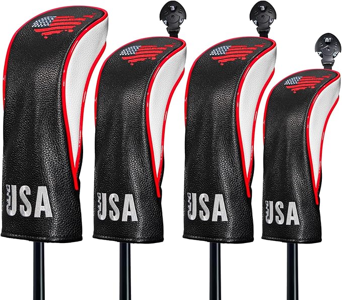 Golf Club Head Cover Set - Premium Wood Headcovers and Iron Covers, Fits All Standard Clubs, Reliable Protection with Stylish Design