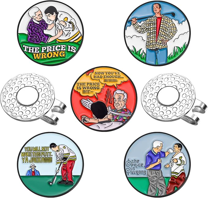 Magnetic Golf Ball Marker Clips, Funny Golf Ball Markers with Magnetic Clip, Enamel Golf Ball Markers Hat Clip Magnet for Men Women Golfer Gifts