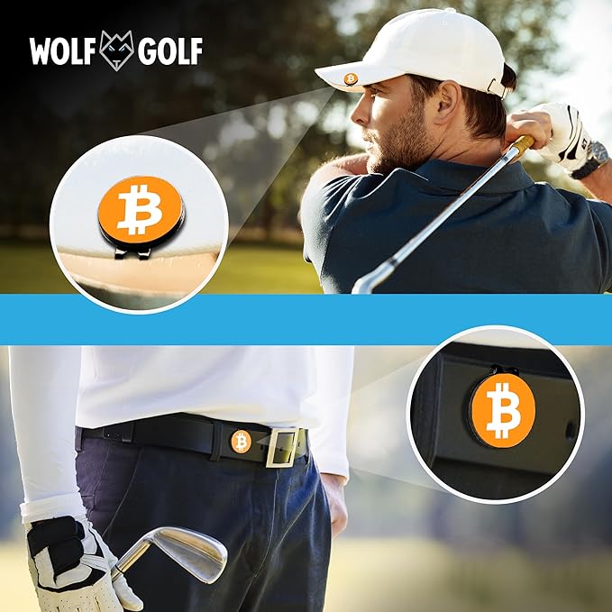 Wolf Golf Towels Golf Ball Marker Hat Clip Set | Multiple Sets to Choose from | 1 Magnetic Clip + 3 Ball Markers | Golf Accessories for Men & Women
