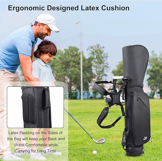 Golf Stand Bag – 2025 Upgraded Version with Cooler Pocket, Glove Patch & Tee Holder, Lightweight Sunday Golf Bag for Men & Women