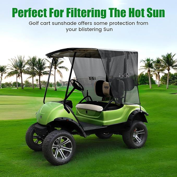 10L0L Golf Cart Sun Shade Cover for Yamaha G29 Drive2-2 Passenger Golf Cart Summer Covers, UV Heat Resistant Sunshade Curtain