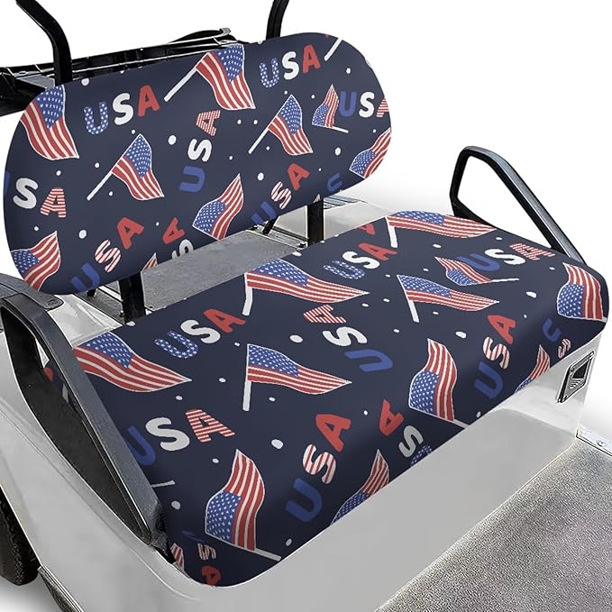 Golf Cart Seat Covers, Universal Fit & Nonskid Bottom Fits for Club Car 2 Person Seats Golf Carts