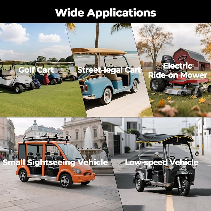 48V 100Ah Lithium Golf Cart Battery, PowerUrus 48V Lithium Golf Cart Battery, 48V 100Ah LiFePO4 Batteries, Built-in Max 300A BMS, with LCD Monitor & Mobile APP, 4000+ Cycles, Perfect for Golf Carts