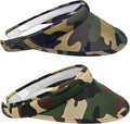 2 Pack Sun Visor Hats Women Men Clip On Wide Brim Visors Hat Outdoor Sports Golf Beach Travel Tennis Caps