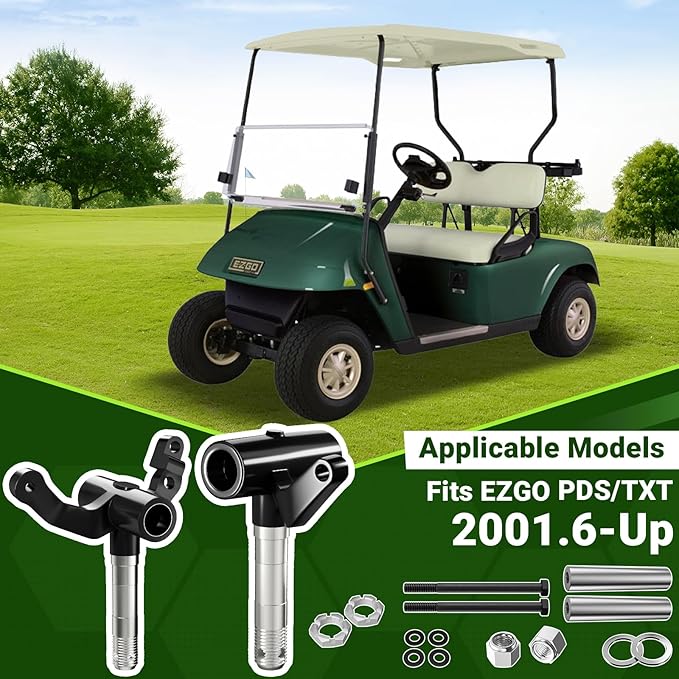 Golf Cart Spindle Deluxe Front End Repair Kit, Spindle Assembly Include Passenger Side & Driver Side, Fit for EZGO PDS/TXT 2001.6-Up Electric & Gas Golf Cart, OEM# 70673-G02, 70942-G02