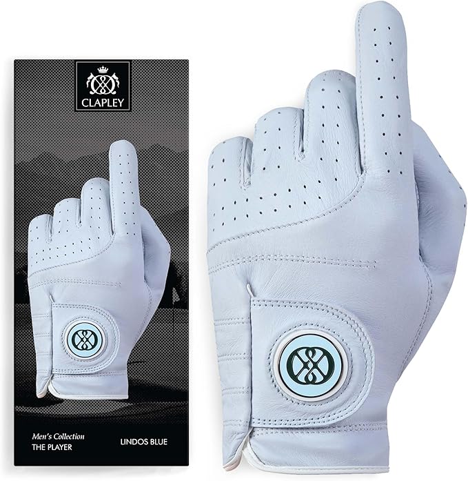 CLAPLEY Men’s Golf Glove – Premium Cabretta Leather with Magnetic Ball Marker, Breathable Design, Good Elasticity, Precious Gift for Golfers, Super Soft Feel, Left and Right Hand, Secure Fit