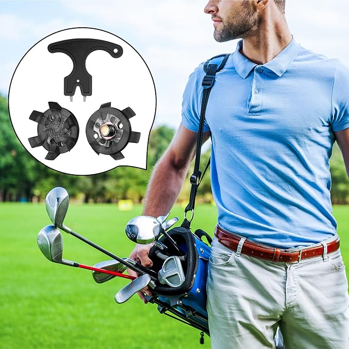 Cozypower 31 Pcs Golf Spikes Set Includes 30 Pcs Golf Cleats Replacement Black Cleats Spanner Metal Thread Screw 6 mm Dia Spike Tool for Lawn Cricket Shoe Player Lover(Black)