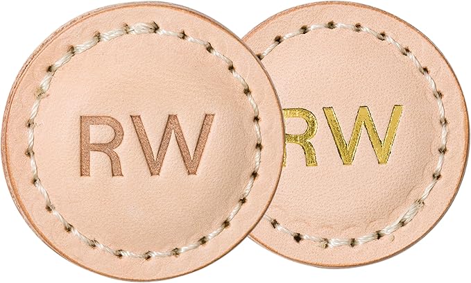 Northwind Personalized Leather Golf Ball Markers (Set of 2) – Monogrammed Full Grain Genuine Leather, Debossed & Handmade in USA – Custom Golf Accessories, Unique Premium Gifts for Men, Dad & Golfers