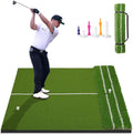DCQ Real Feel 5x4ft & 6x4ft Golf Hitting Mat, Large Golf Mat, Dual Turf, Fairway & Rough Artificial Grass, Golf Practice Mat Indoor & Outdoor, Driving & Chipping Pad with Cushion, Golf Simulator Mat