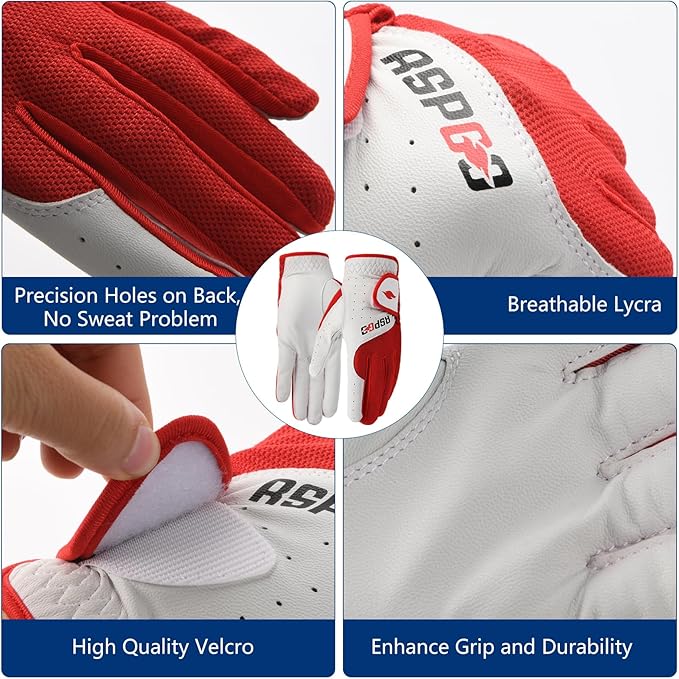 Men's and Women's Single Pack Left - Handed Breathable Golf Gloves Crafted from All - Premium Soft Cabretta Leather for Enhanced Grip and Durability