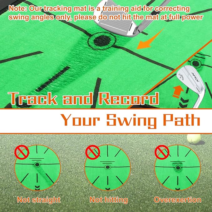 Replaceable Golf Training Practice Mat for Real-Time Swing Path Feedback 3 Pack, Golf Accessories and Gifts for Men/Women, Golfers, Beginners & Pros for Home Indoor Outdoor