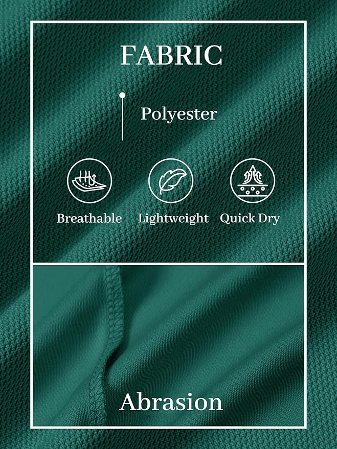 TACVASEN Mens Polo Shirts Short Sleeve Dry Fit Performance Breathable Golf Shirt with Collar Tennis Casual Business Work